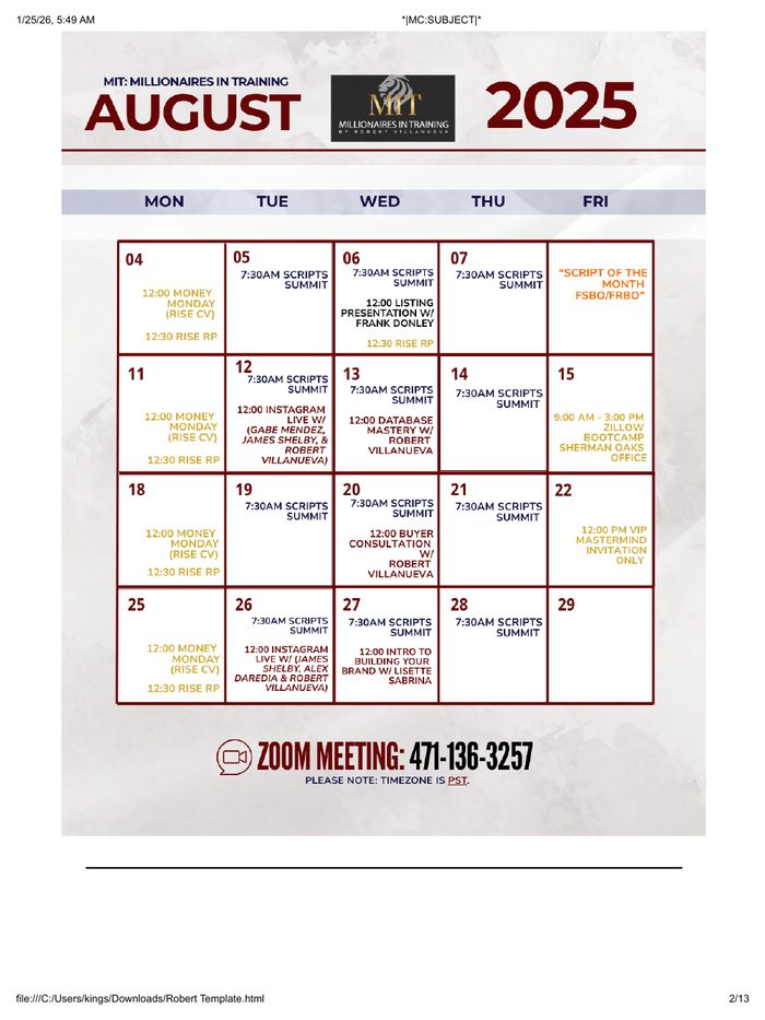 Coach newsletter